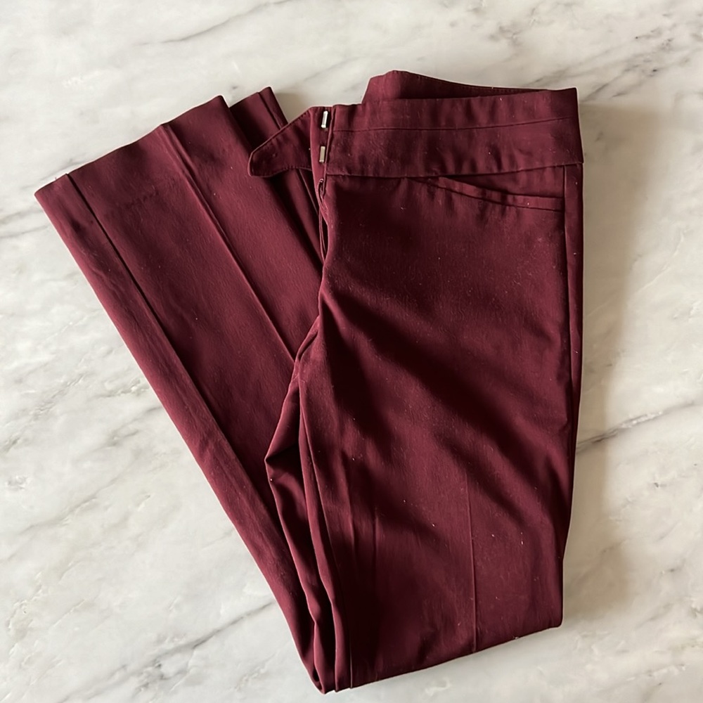 Pants Burgundy business straight leg modern fit
